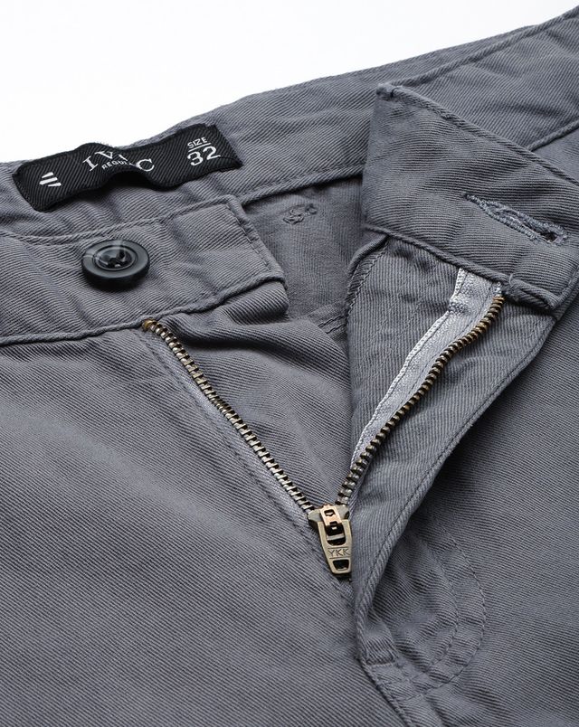 IVOC Men Iron Grey Regular Cargo Trousers 28