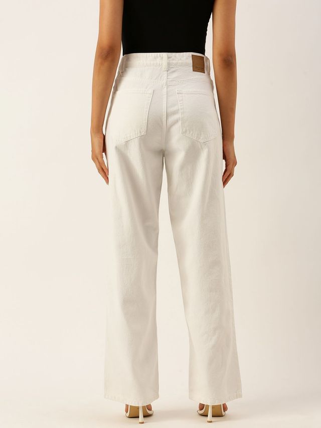 Bene Kleed Women's Relaxed Denim Trousers | White - 32