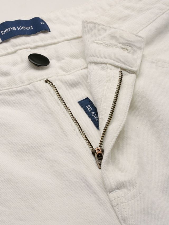 Bene Kleed Women's Relaxed Denim Trousers | White - 32