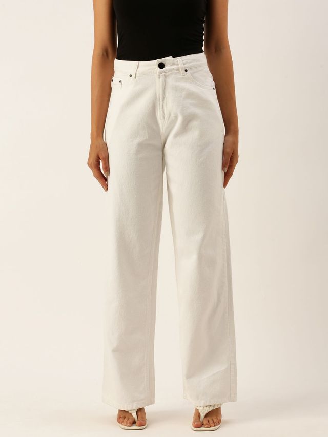 Bene Kleed Women's Relaxed Denim Trousers | White - 32