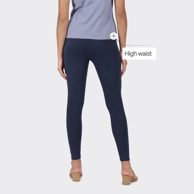 Blissclub Women's Solid Leggings | Navy - L