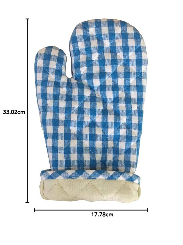 Lushomes Oven Gloves - Blue | Small Microwave Gloves | Kitchen Hand Gloves | 7 x 13 inch