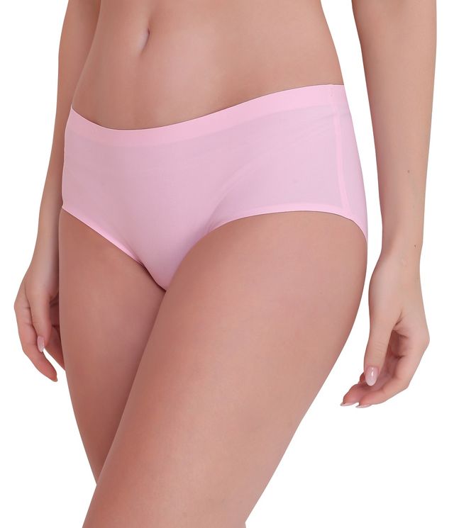 Plumbury Women s Seamless Hipster Panty | Pack Of 3 | Black-Pink-Purple - M