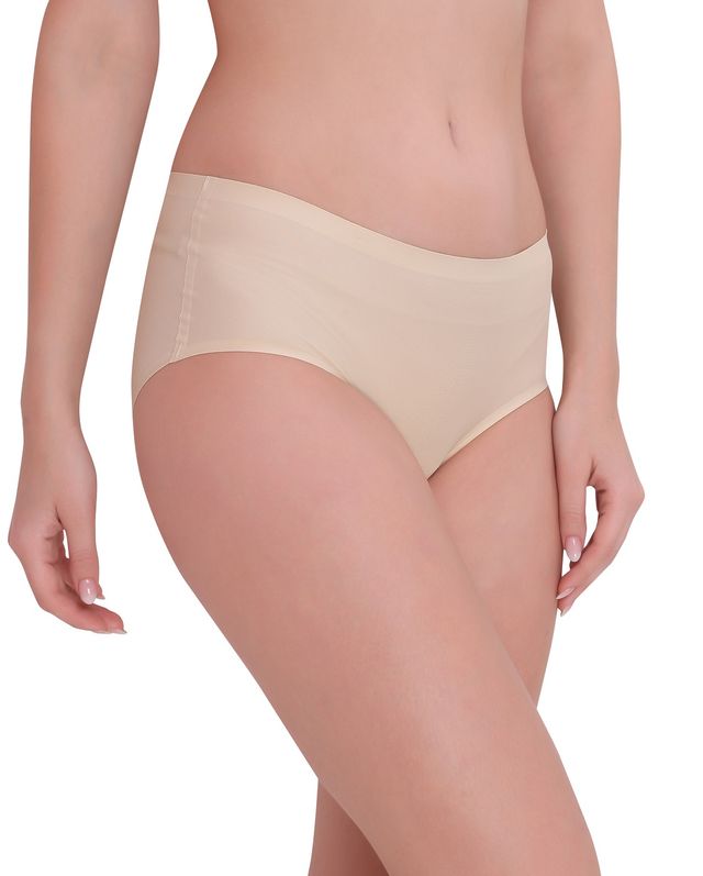 Plumbury Women s Seamless Hipster Panty | Pack Of 2 | Black-Beige - XL