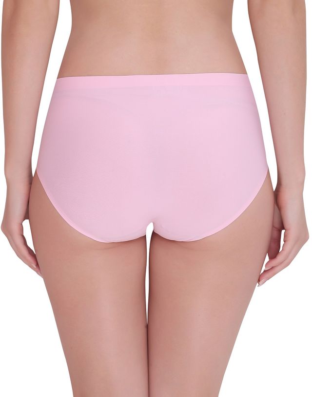 Plumbury Women s Seamless Hipster Panty | Pack Of 3 | Black-Pink-Purple - M