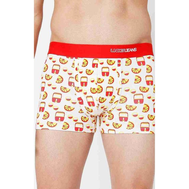 Underjeans by Spykar Men's White Red Pack of 1 Trunk | L