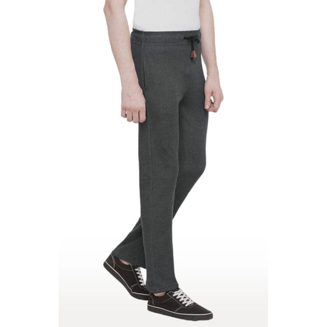 Status Quo Mens Basic Regular Fit Trackpant | Anthra Mel | XL