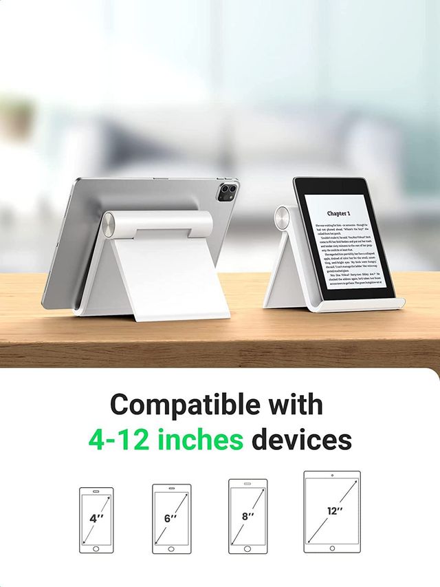 Striff Uph1W Multi Angle Tablet/Mobile Stand. Holder For Iphone, Android (White) Tabletop
