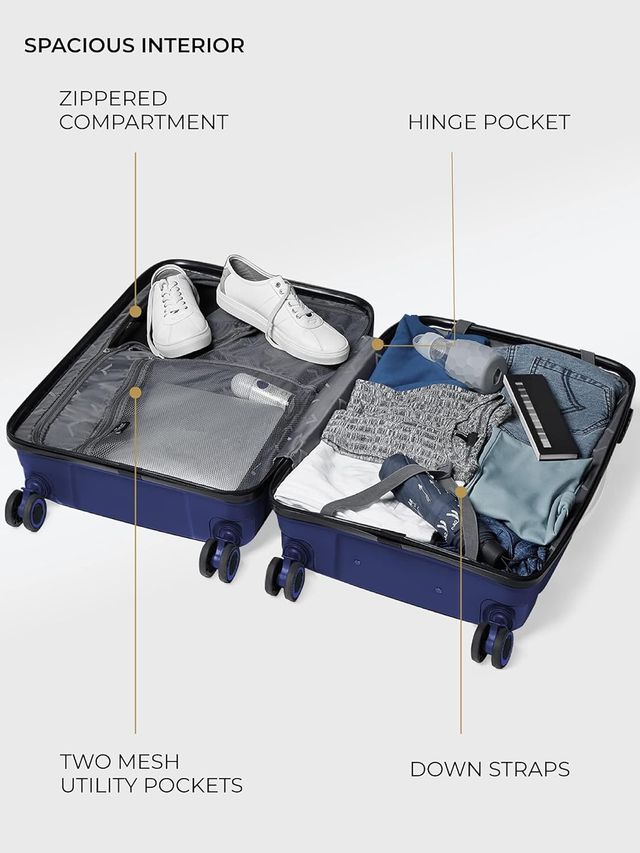 Nasher Miles Unisex Solid PP 76 L Telescopic Trolley Bag | Navy Blue - 65 cm