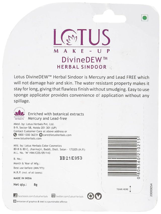 Lotus Make-Up Divine Dew Herbal Sindoor Love Drop Water And Smudge Resistant