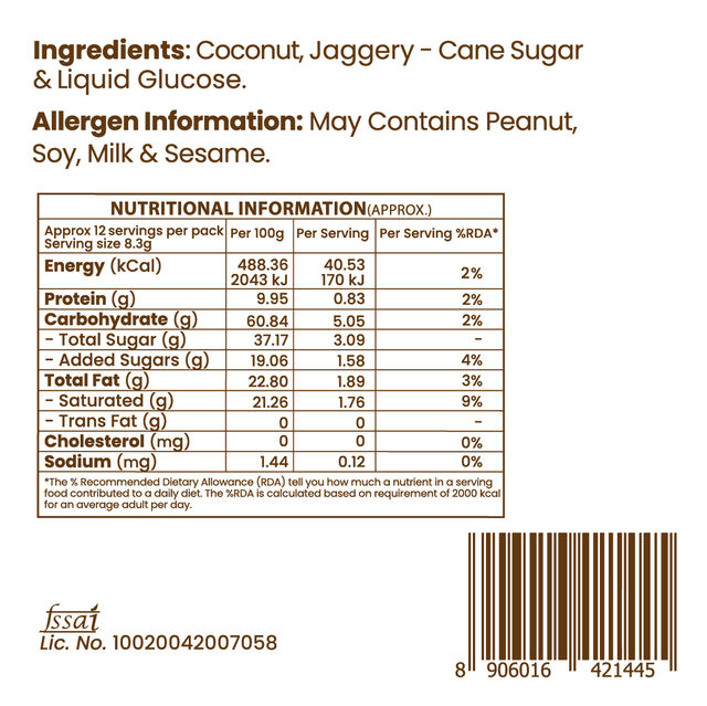 Rajaram's Coconut Crunch Bar 100 g Combo