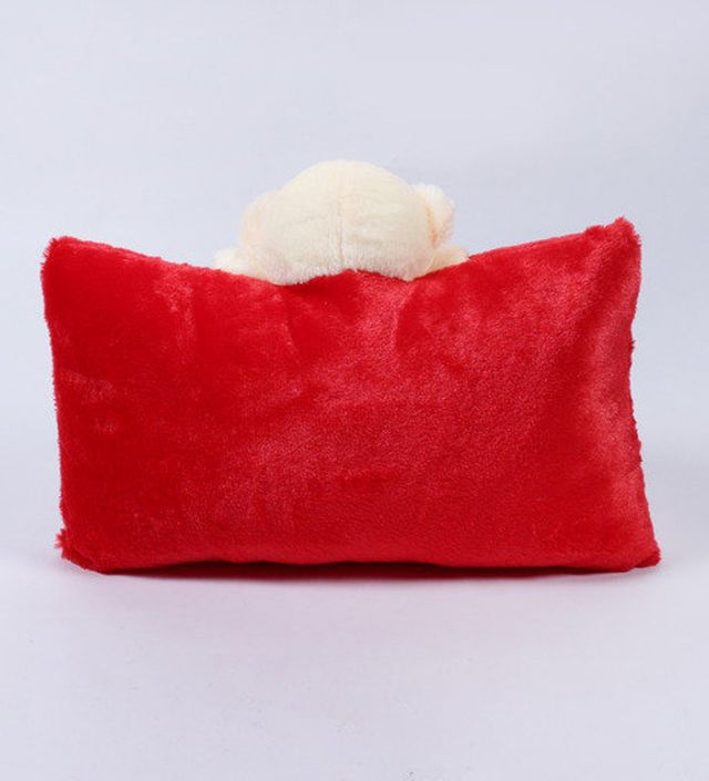 Babique Cute Teddy Bear Baby Pillow For Kids | Red | 0 - 2 years