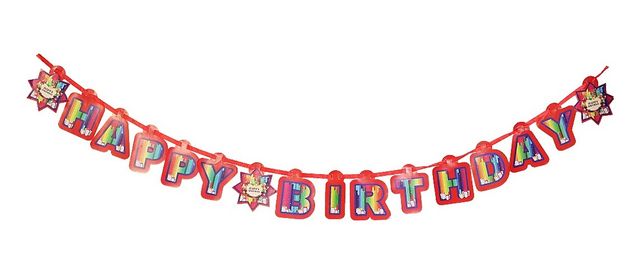 Happy Birthday Banner (Colour May Vary)