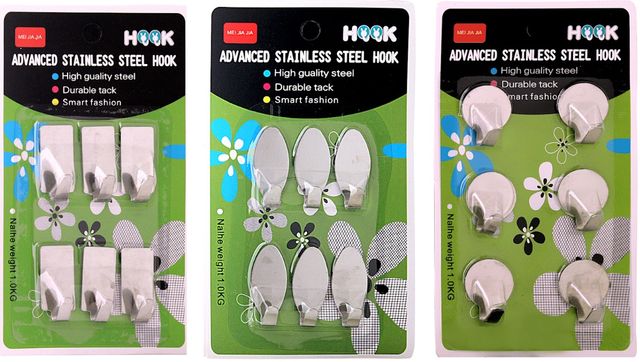 Multipurpose Metal Hook, Assorted Design, 6 Pcs