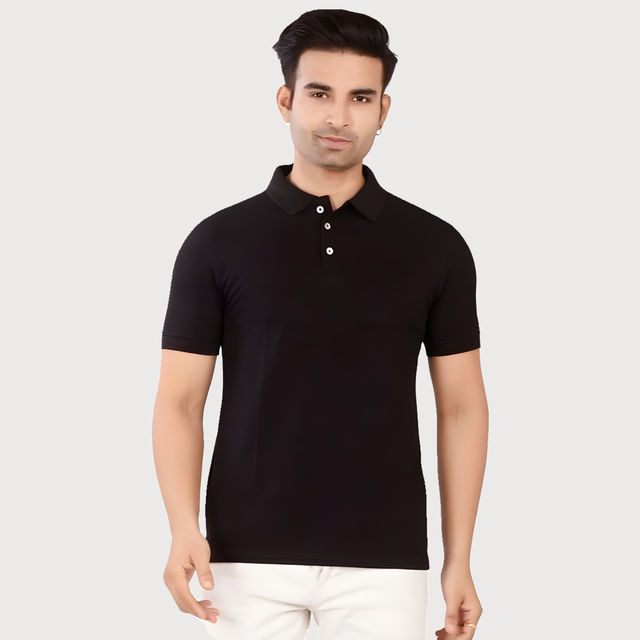 EQL Men's Cotton Solid Lightweight & Breathable Polo T-shirt - Buy
