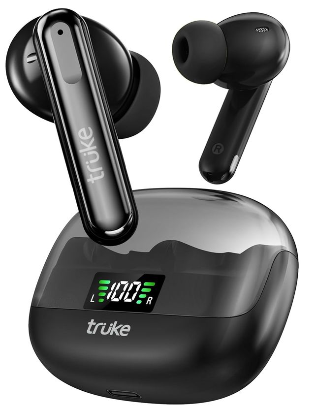 Truke Buds Vibe with 35dB ANC, 4Mic ENC,13mm Driver 48H Battery, 40ms Latency (Black,True Wireless)