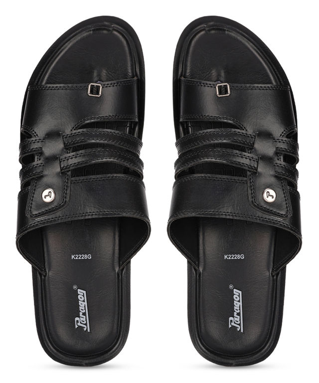 Paragon Men's Comfort Sandals | Anti-Skid Sole & Sturdy Construction | Black | UK 8
