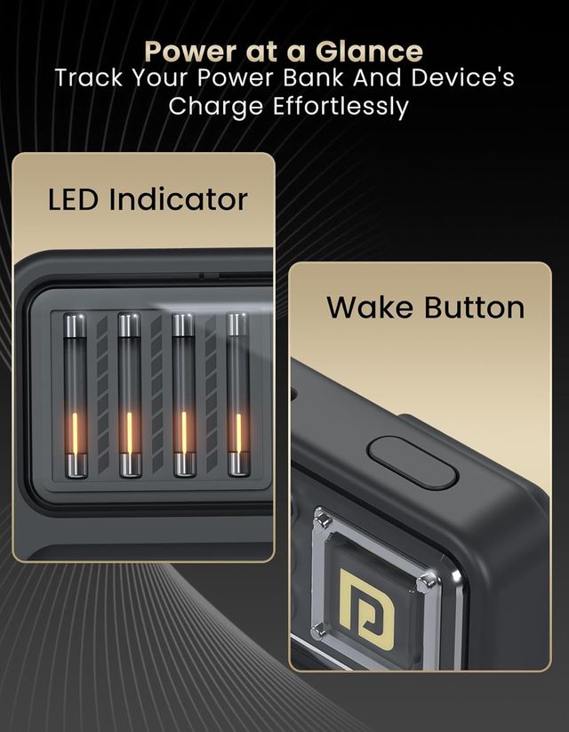 Portronics Luxcell Bind Mini 10k 10000mAh Powerbank with 22.5W Fast Charging, In-Built Type C PD