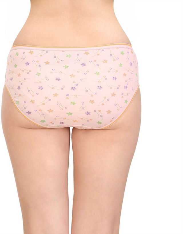 Bodycare Women Brief Panty Printed Premium Cotton Mid Rise | Assorted - L