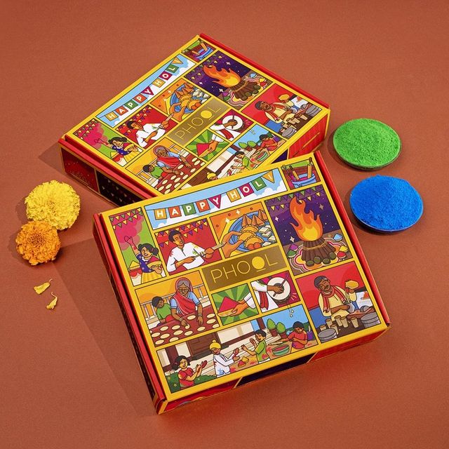 Phool Holi Natural Gulal Gift Box 5 Handcrafted Inclusions