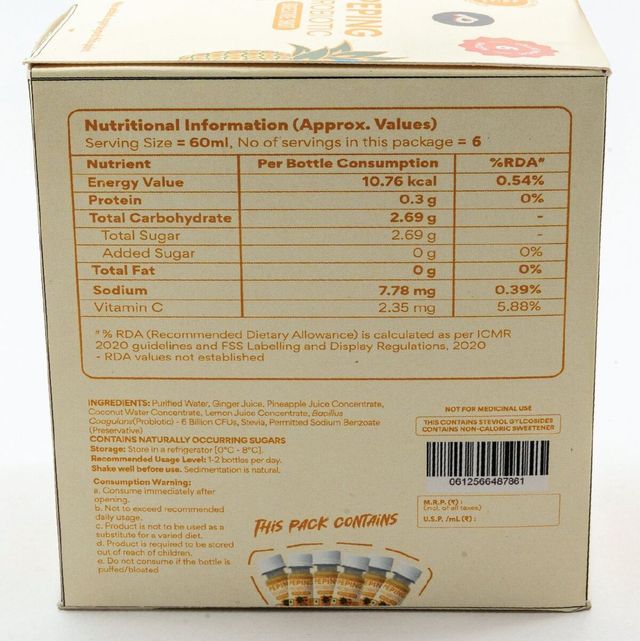 Peping Probiotic Digestive Shot - Ginger And Pineapple