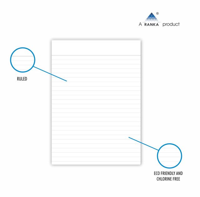supremo A5 Notepad, Ruled, 70 Sheets