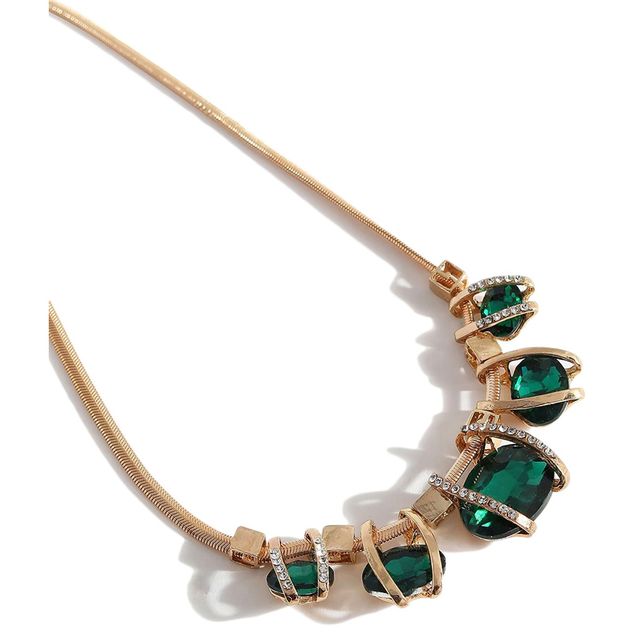 Shining Diva Fashion Latest Stylish Fancy Crystal Necklace for Women and Girls | Rrsd15575np
