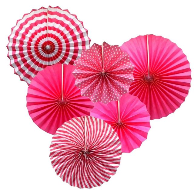 Party Fan Decoration Assorted Colours
