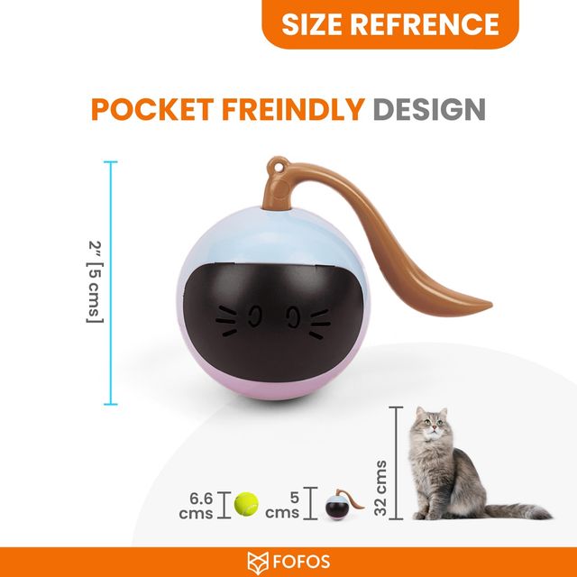 FOFOS Whirli Cat Toy | AI Activated Interactive Toys | 360 Self Rotating |For Kittens and Big Cats
