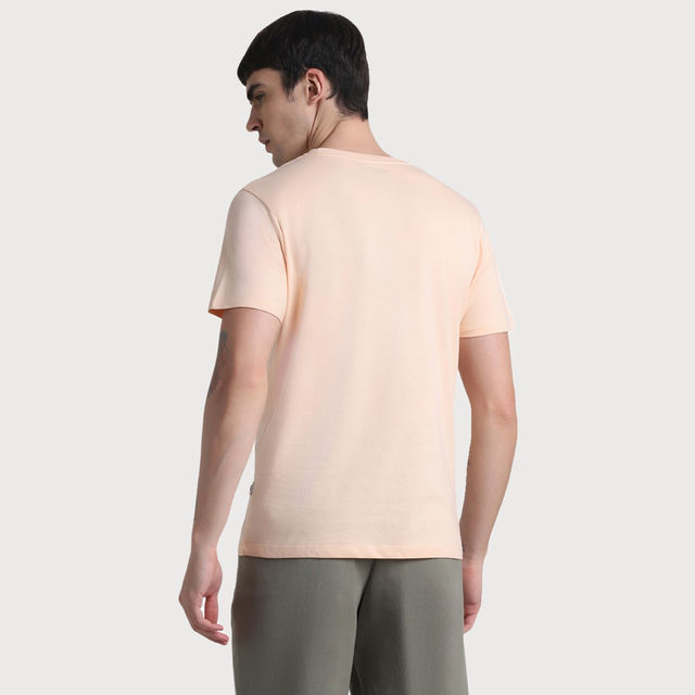 Buy JACK & JONES Men's Regular fit T-Shirt | Peach - XL Online