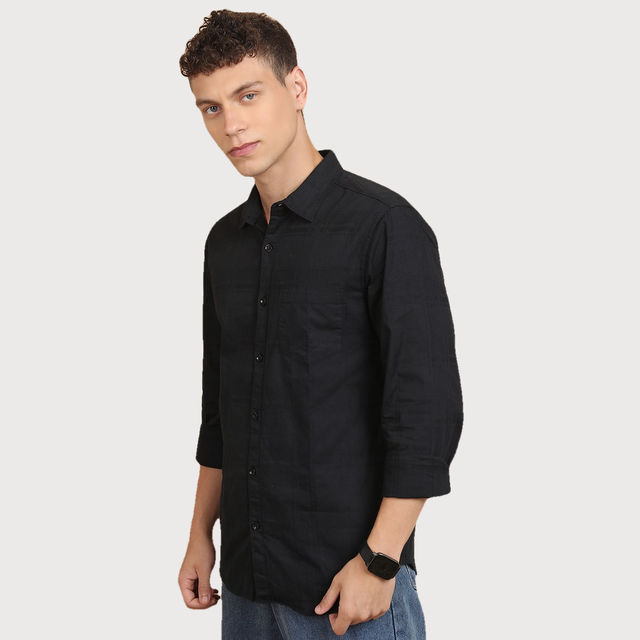 Buy Ketch Men Solid Slim Fit Shirt | Black | M Online - Price