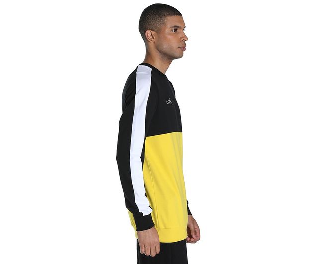 Puma Men's Sweatshirt Crew-Neck Colorblock X One8 - Yellow | M