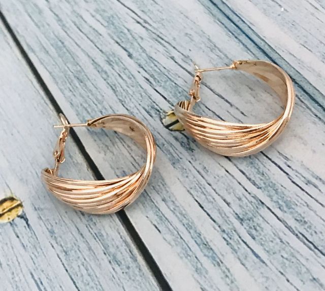 Set of 6 Rose Gold Earrings