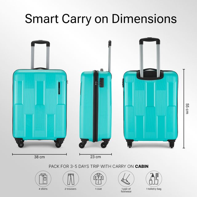 Buy Safari Textured PP 43 L Telescopic Hard Luggage Trolley Bag