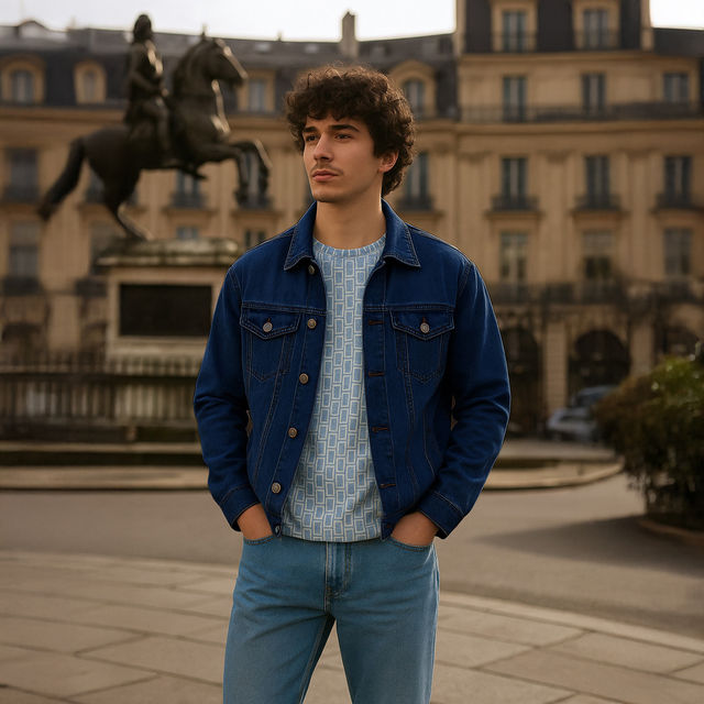 Buy Ftx Men's Solid Regular Fit Full Sleeve Denim Jacket | Dark