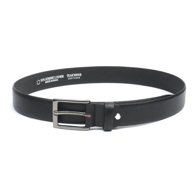 Buy Teakwood Men's Solid Genuine Leather Reversible Belt | Black