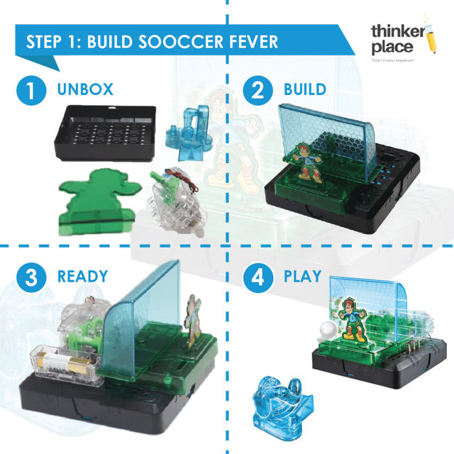 ThinkerPlace Nerf Soccer Fever DIY Kit | Build & Learn Motor Skills with Soccer Game (Age 8+)