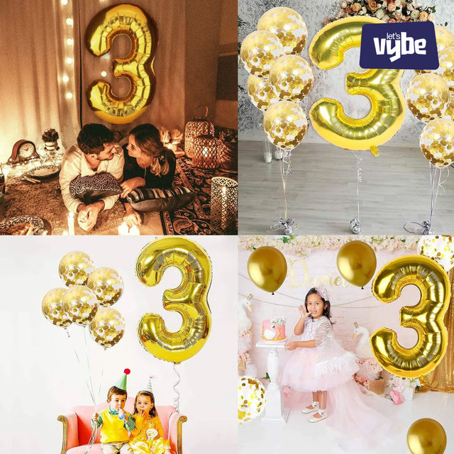 Let's Vybe Foil Balloon Number 3