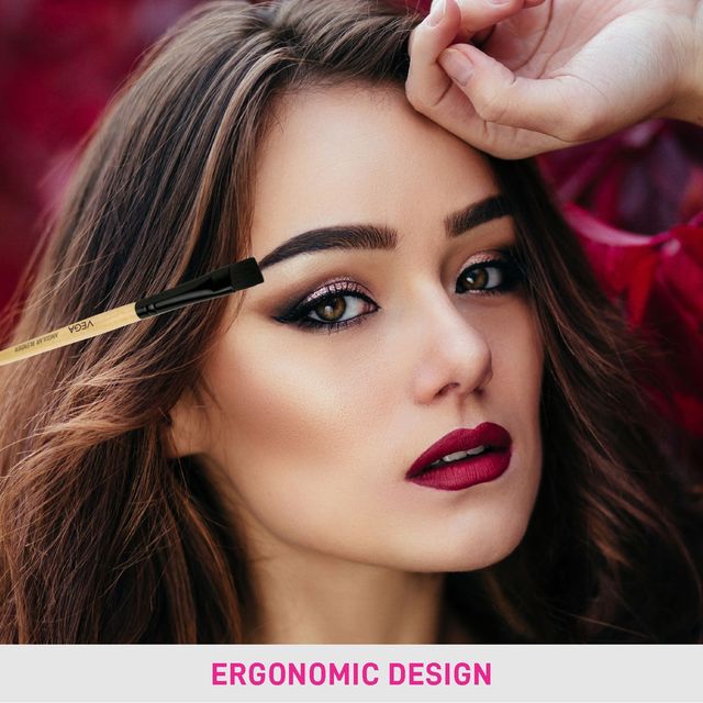 VEGA Angular Blender With Wooden Handle Make-Up Brush For Shape Your Eyebrow | Ev-07