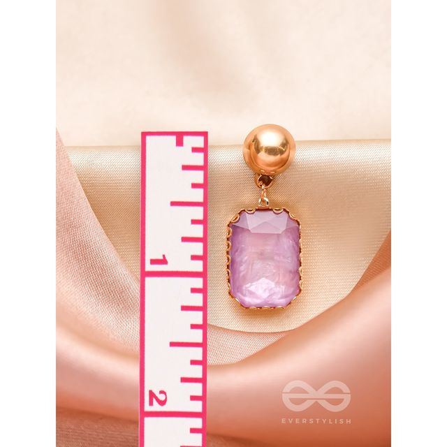 Everstylish The Purple Haze- Golden Embellished Earrings