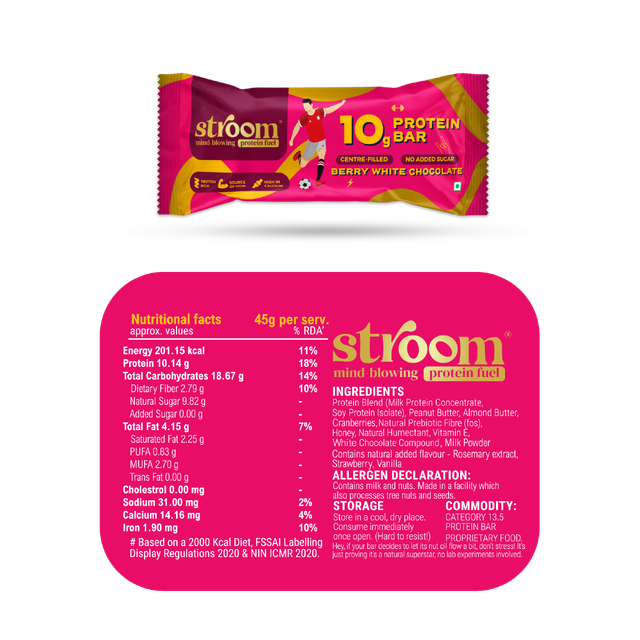 Stroom Berry White Chocolate 10G Protein Bar