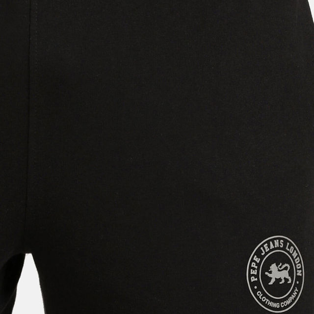 Pepe Jeans Men's Track Pant Cotton Rich Solid Mid-Rise Stretch Fabric Ultra Soft Absorbent | Black - S
