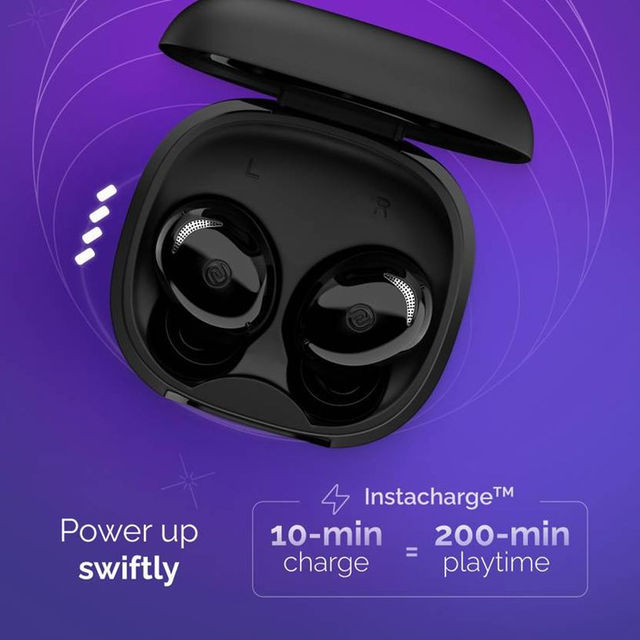 Noise Buds Trance with 45 Hrs Playtime, Low Latency (up to 40ms), HyperSync, and IPX5 Bluetooth Headset (Jet Black, True Wireless)