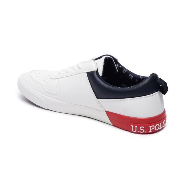 U.S. Polo Assn. Men's Men's Men Panelled Colour Block Clanal Sneakers Off white - UK 8