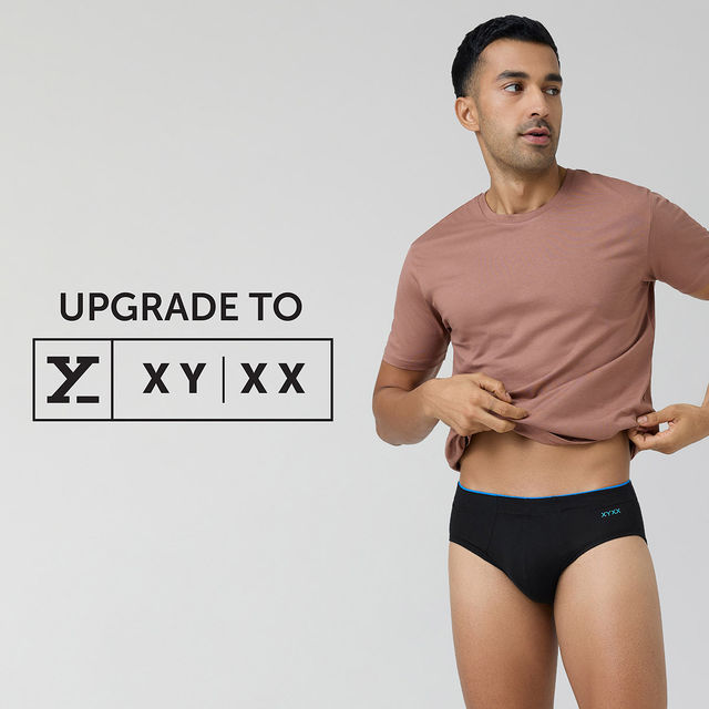 XYXX Uno IntelliSoft Micro Modal Solid Brief | Men's Innerwear | Pack of 2 | Black + Grey- L