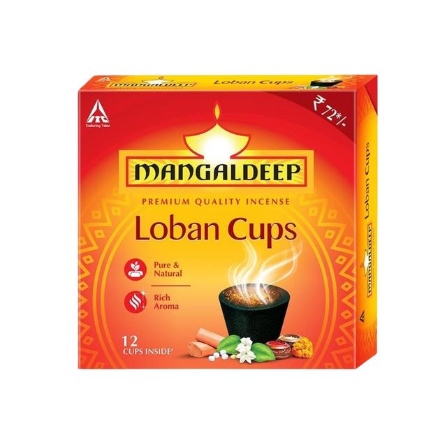Mangaldeep Loban Sambrani Dhoop Cup - For Purification Of Home (12 Cups)