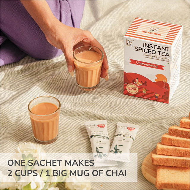 TeaFit Instant Spiced Tea Premix Unsweetened 140 g Combo