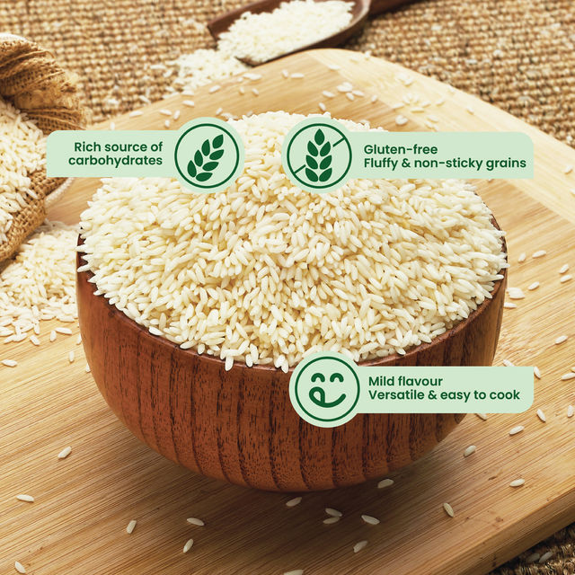 Daily Good Kurnool Sona Masoori Steam Rice(5kg), Daily Good Unpolished Toor / Tur / Arhar Dal(500gms) & Daily Good Desi Ghee(450ml) & Chakki Atta(5kg) Combo