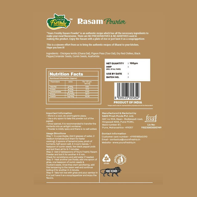 Yours Freshly Rasam