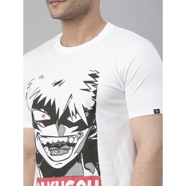Bushirt Men's Bakugou | Jujutsu Kaisen Anime T-shirt | White - S